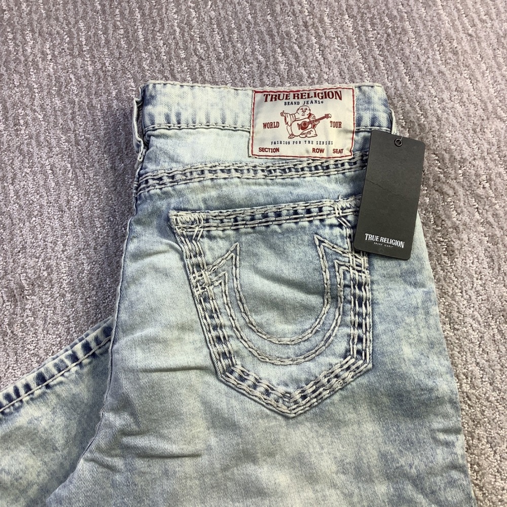 True Religion Ricky Super QT NF Relaxed Straight Jeans Light Wash 36‎ x 32.5 NWT